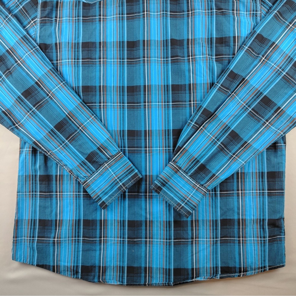 Cinch Modern Fit Western Shirt Men's XL Blue Plaid Snap Long Sleeve Cowboy - Picture 15 of 16